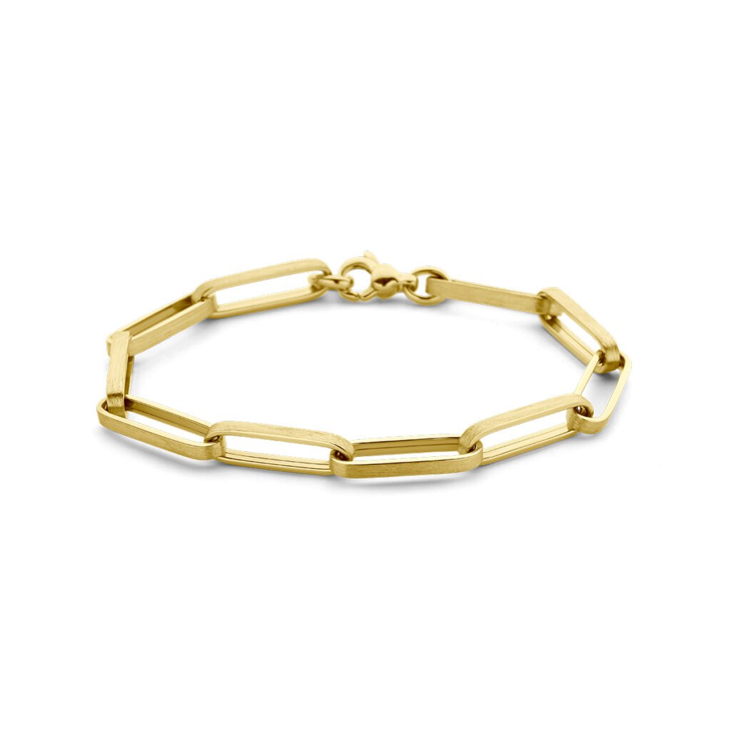 armband paperclip vierkante buis 6,0 mm 20 cm poli/mat