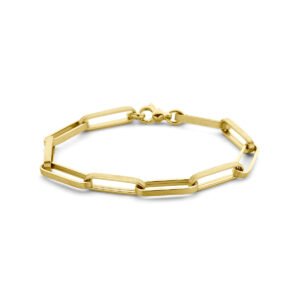 armband paperclip vierkante buis 6,0 mm 20 cm poli/mat