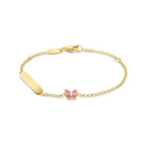graveerarmband vlinder emaille en plaat 1,5 mm 11 - 13 cm