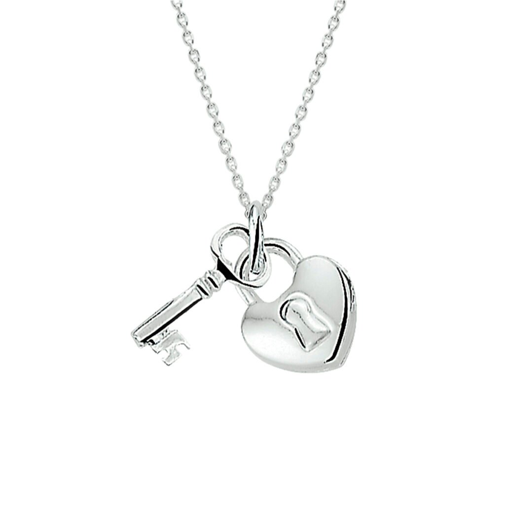 collier hanger hart en sleutel 41 + 4 cm