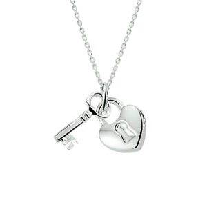 collier hanger hart en sleutel 41 + 4 cm