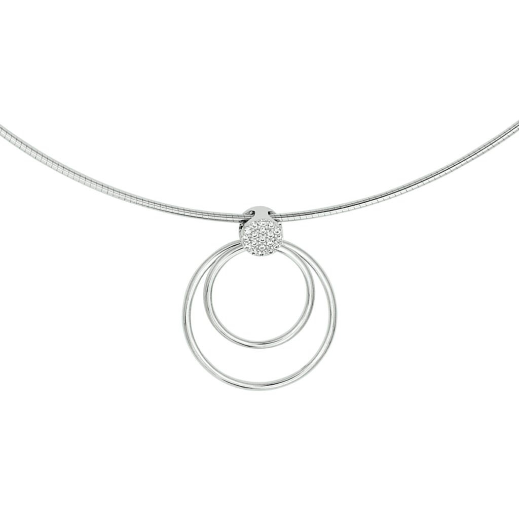 collier rondje zirkonia 42 + 3 cm