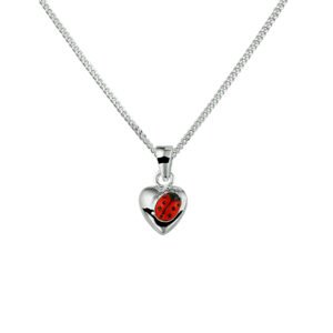 collier hartje lieveheersbeestje 36 + 4 cm