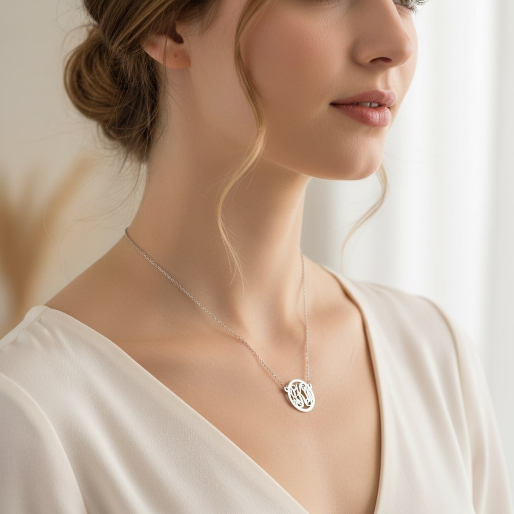 Names4ever Extra-Small Monogram Hanger + Ketting ZMH016 model.