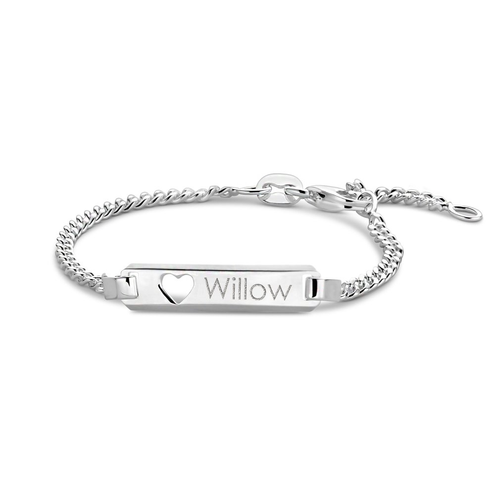 Baby armband met gravure van zilver - Names4ever