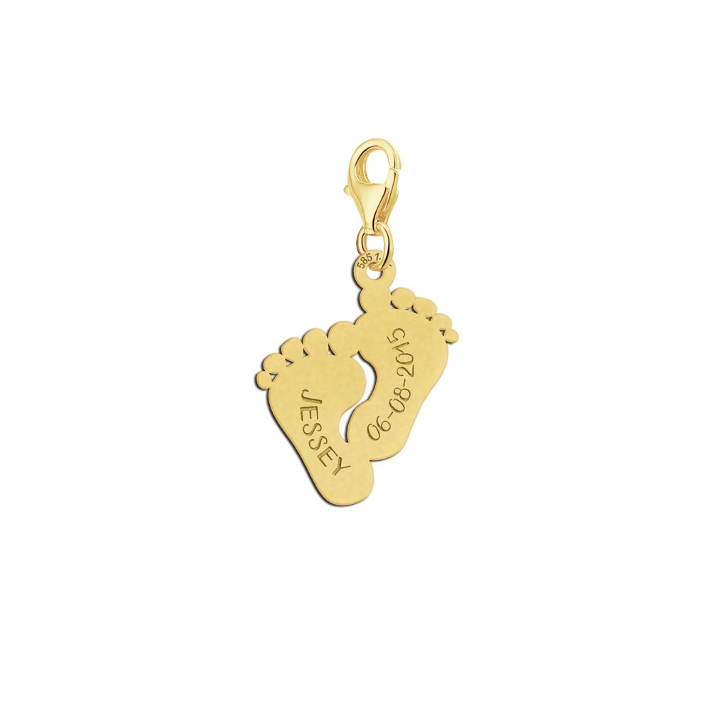 Names4ever Gouden Baby Voetjes Naambedel GNB32