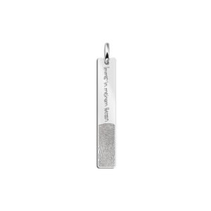 Bar Hanger met Vingerafdruk en Tekst van Zilver Names4ever