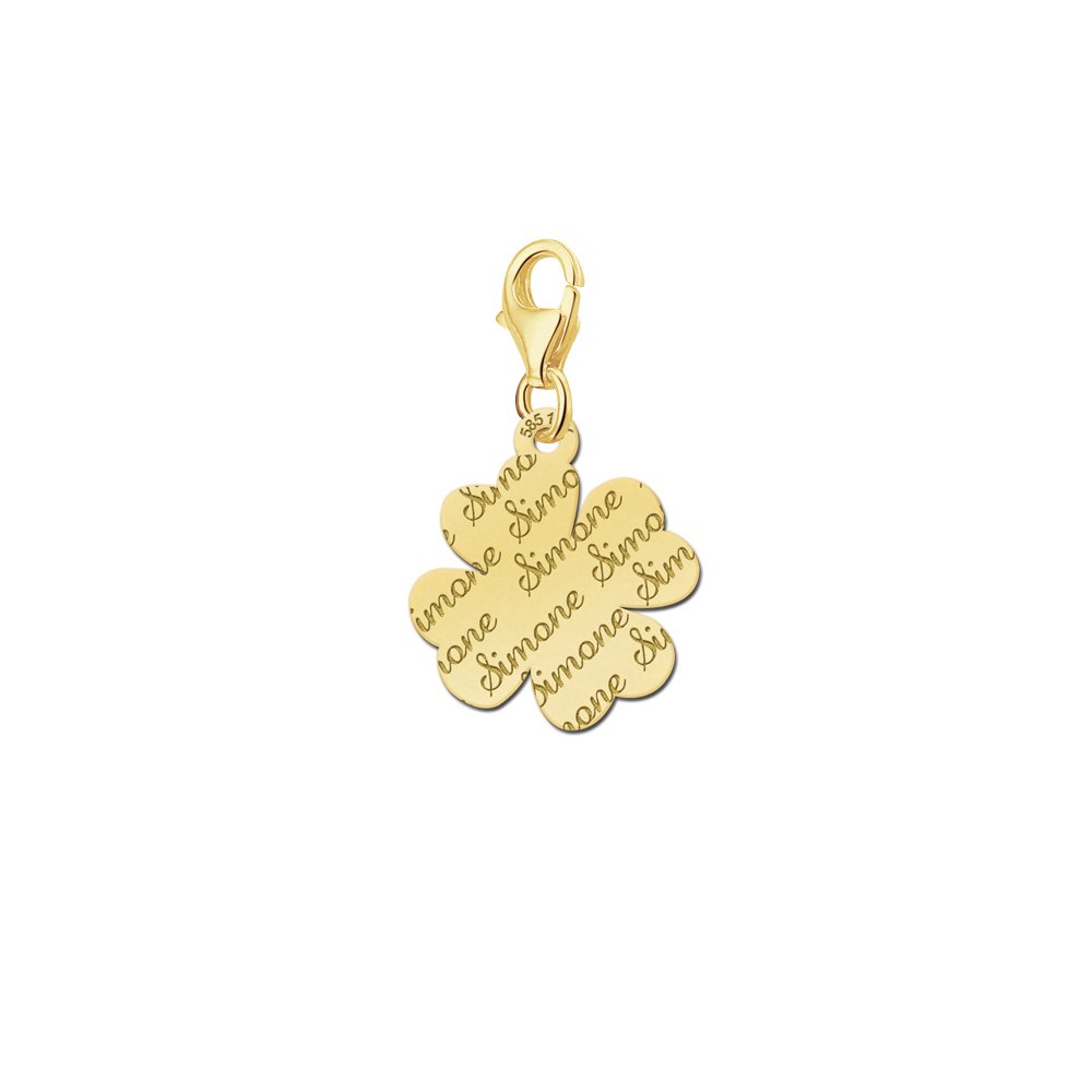 Names4ever Charm-Klaverbedel met Naampatroon GNB18