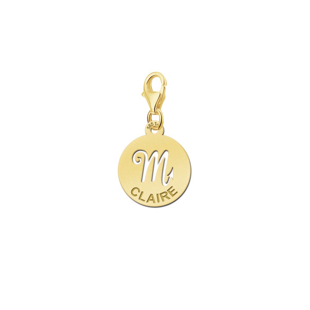 Names4ever Zodiac-Bedel Schorpioen in massief goud GBS008