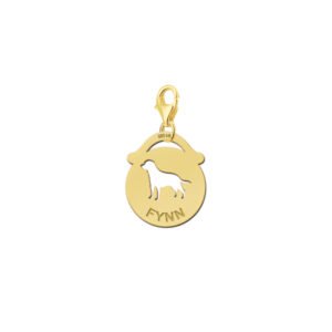 Names4ever Ronde Charm-Naambedel met Hond GNDB015