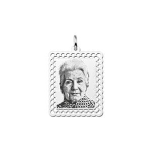 Zilveren Rechthoekige Fotogravure Hanger van Names4ever