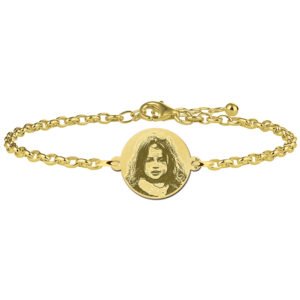 Gouden armband met foto rondje - Names4ever