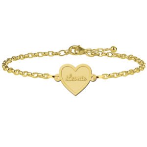 Names4ever Armband met Naamhartje van Goud
