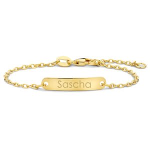 Gouden Baby armband met naamgravure Jasseron - Names4ever
