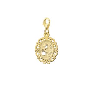 Names4ever Gouden Baby Handjes Bedel met Naam
