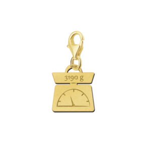 Gouden Bedel Baby Weegschaal van Names4ever
