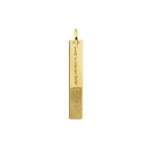 Bar Hanger met Vingerafdruk en Tekst van Goud Names4ever