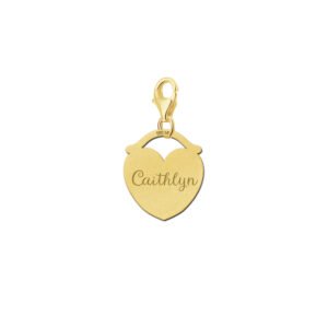 Names4ever Gouden Hart met Handvat Naambedel GNB38