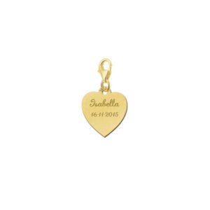 Gouden Naambedel met Hartvormig Plaatje GNB51 | Names4ever