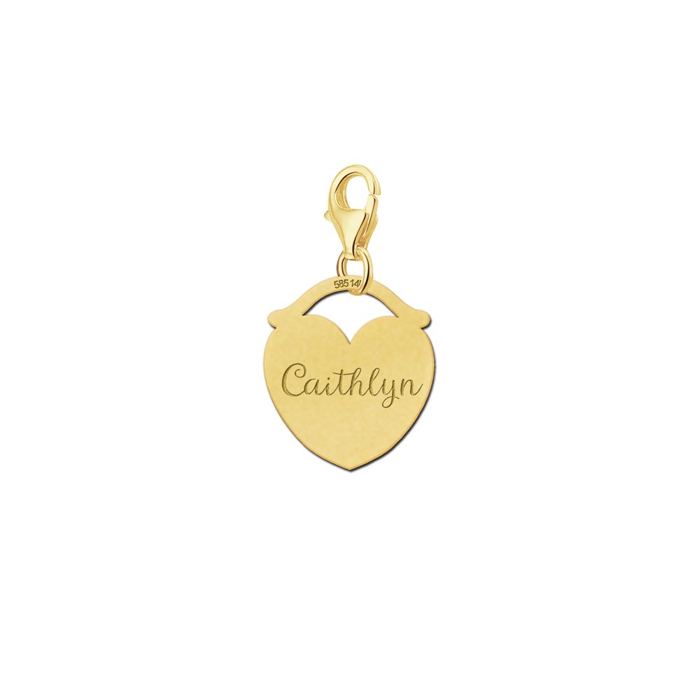 Names4ever Gouden Hart met Handvat Naambedel GNB38