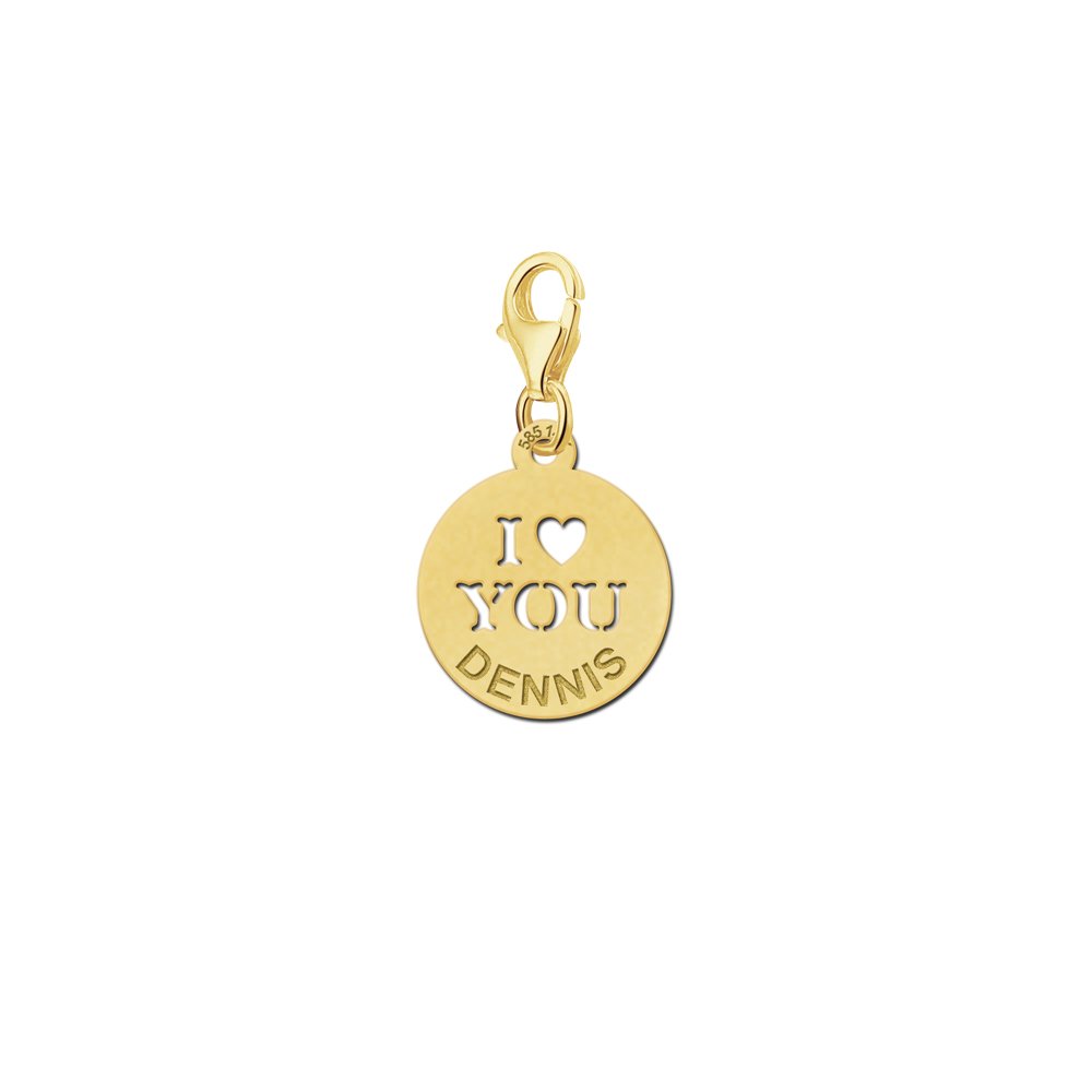 Names4ever Gouden I Love You Bedel met Naam