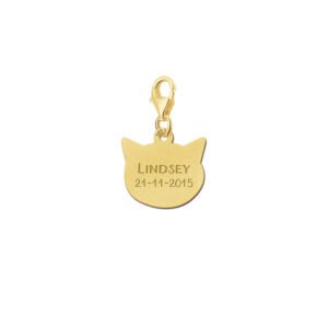 Names4ever Gouden Kattenhoofdje Naambedel GNB30
