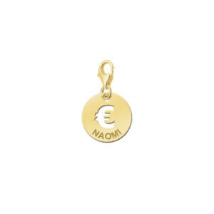 Names4ever Ronde Naambedel met Euroteken / Goud GNB06