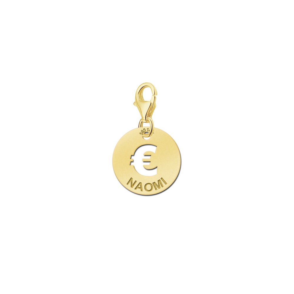 Names4ever Ronde Naambedel met Euroteken / Goud GNB06