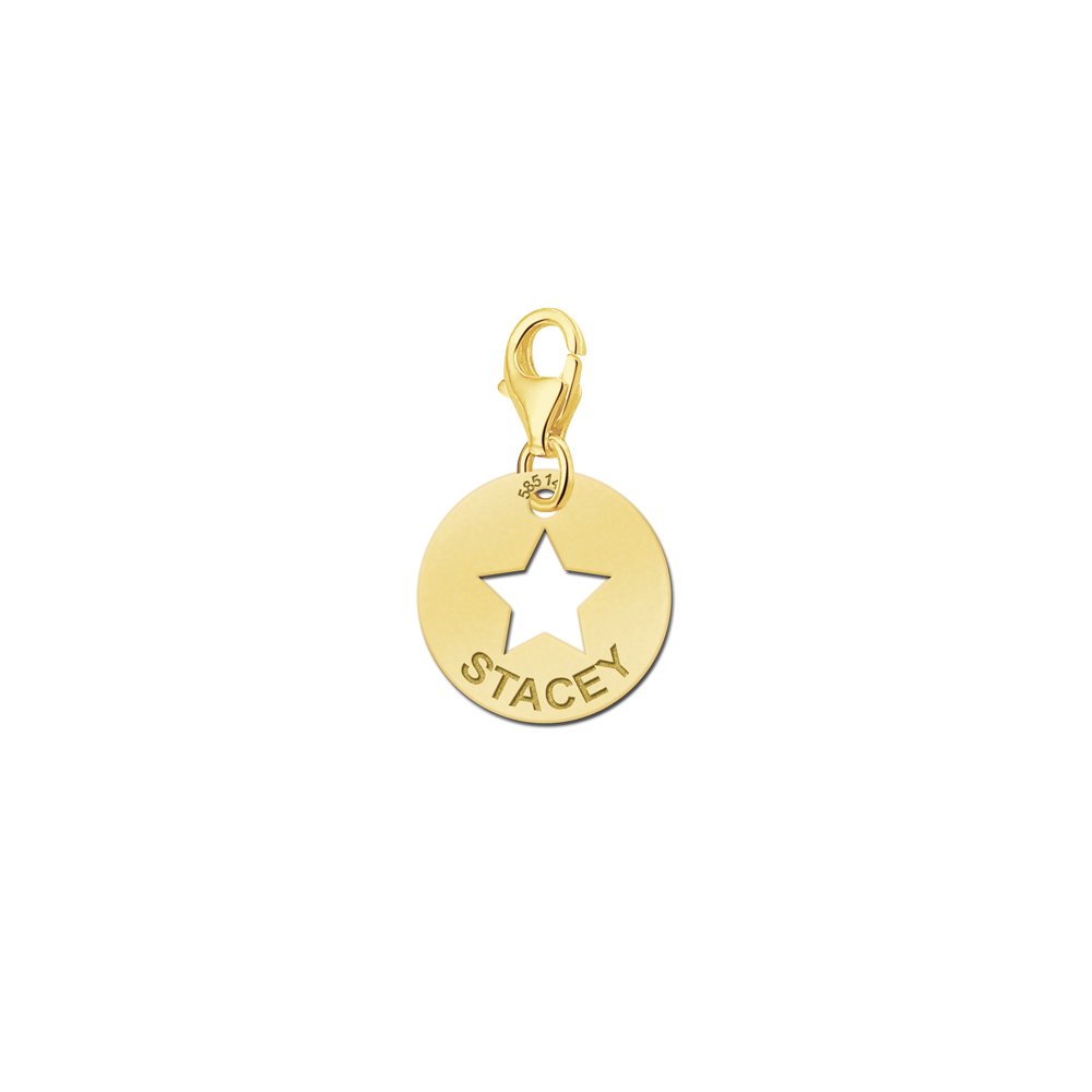 Names4ever Ronde Naambedel met Ster / Goud GNB04