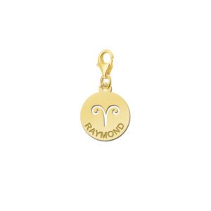 Names4ever Zodiac-Bedel Ram in massief goud GBS001