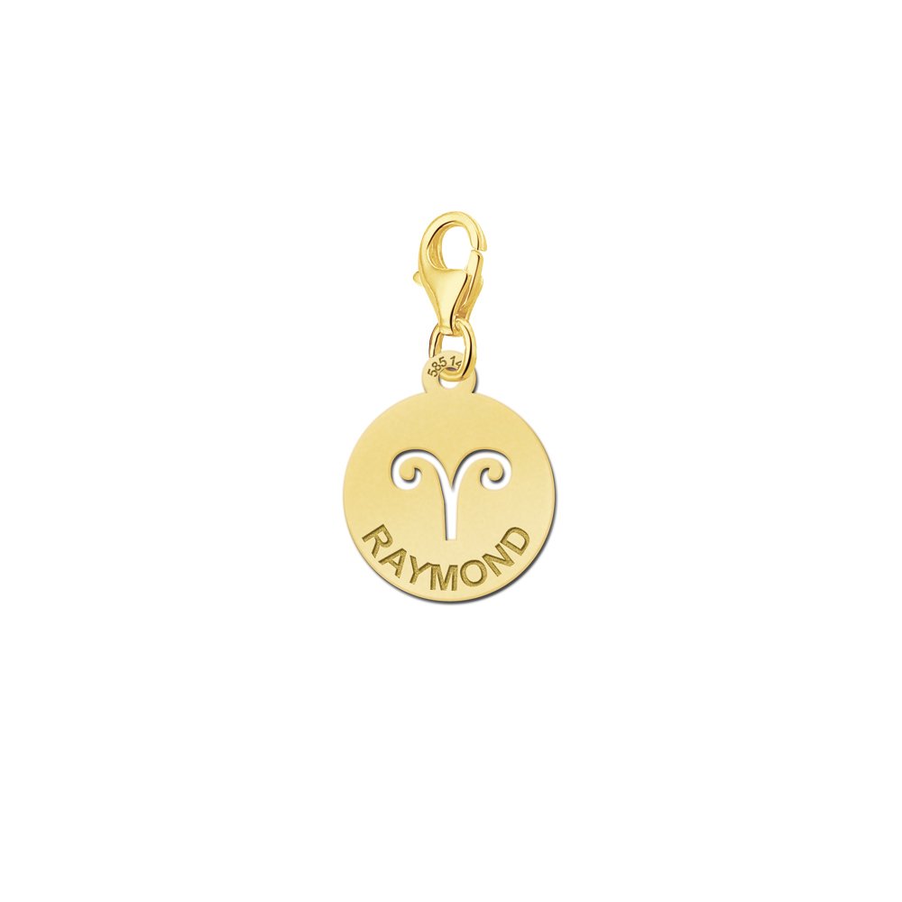 Names4ever Zodiac-Bedel Ram in massief goud GBS001