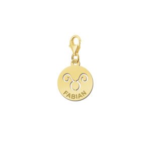 Names4ever Zodiac-Bedel Stier in massief goud GBS002