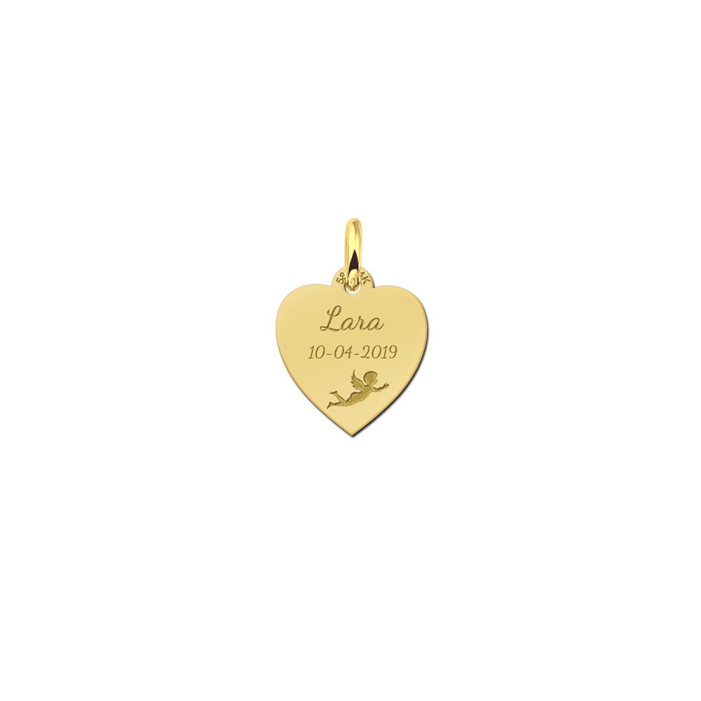 Names4ever Gouden Hart Hanger met Engeltje