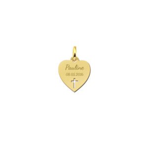 Names4ever Gouden Hart met Kruis Communie Hanger
