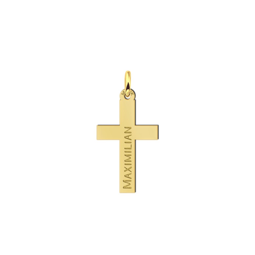 Names4ever Gouden Kruishanger met Naam