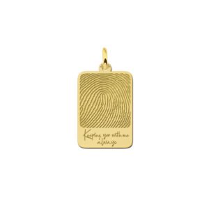 Rechthoekige Vingerafdruk Hanger van Goud Names4ever