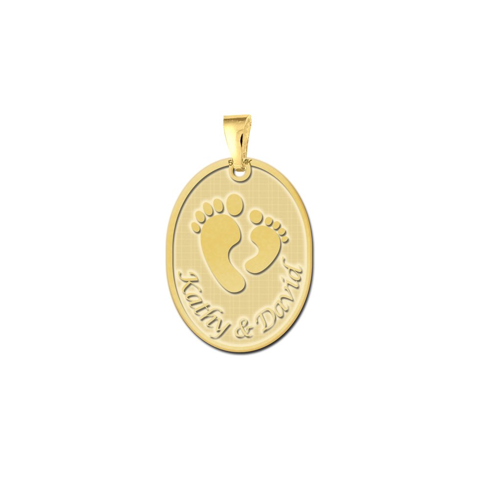Names4ever Gouden Voetjes Geboorte Hanger met Datum en Naam