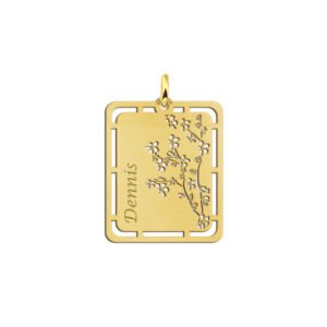 Gouden hanger bloesem graveren met naam - Names4ever