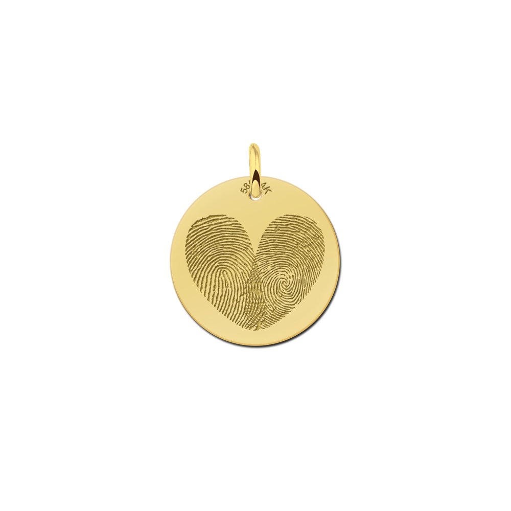 Kerst Sieraden | Ronde Hanger met Twee Vingerafdrukken van Goud