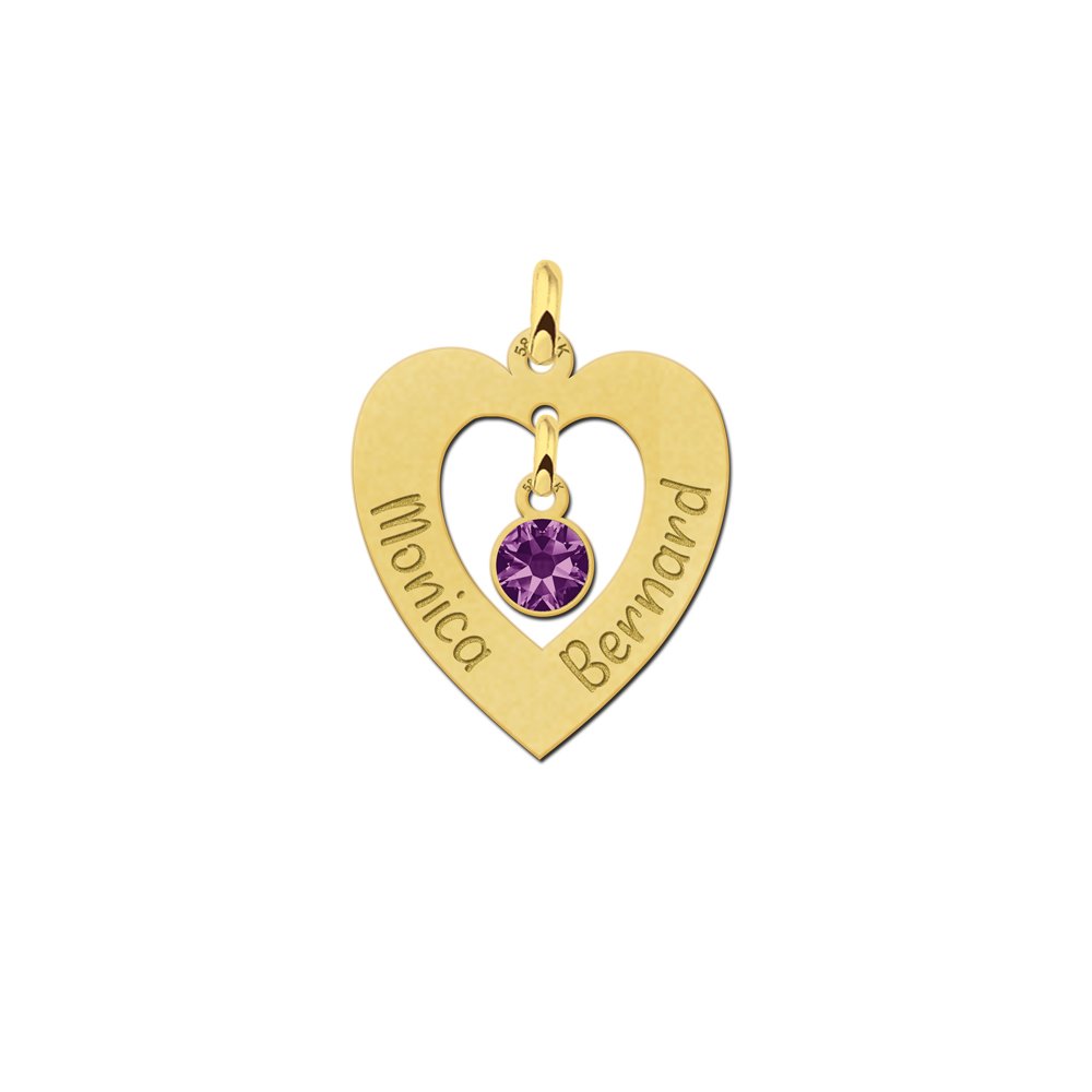 Gouden hanger steen hangend - Names4ever