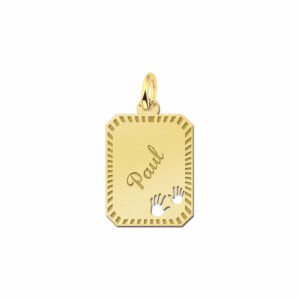 Gouden hangertje gravure met handjes - Names4ever