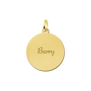 Graveerhanger rond met naam | 14 karaat | Geelgoud | Names4ever