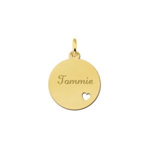 Gouden hangertje met je naam en een hart. - Names4ever