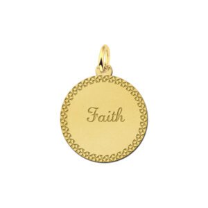 Gouden hangertje met je naam met sierrand. - Names4ever