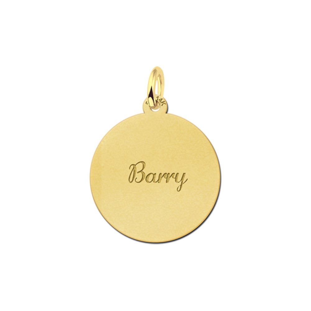 Graveerhanger rond met naam | 14 karaat | Geelgoud | Names4ever