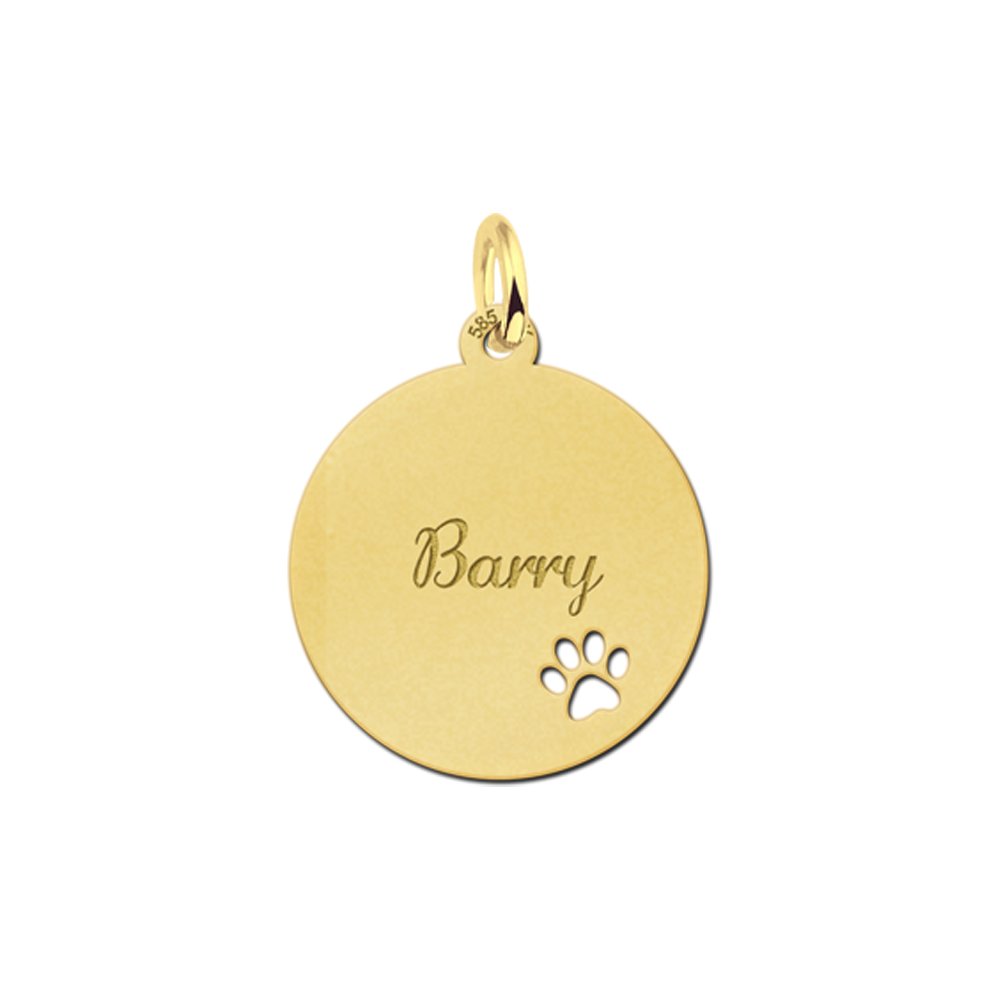 Gouden hangertje met schattig pootje. - Names4ever