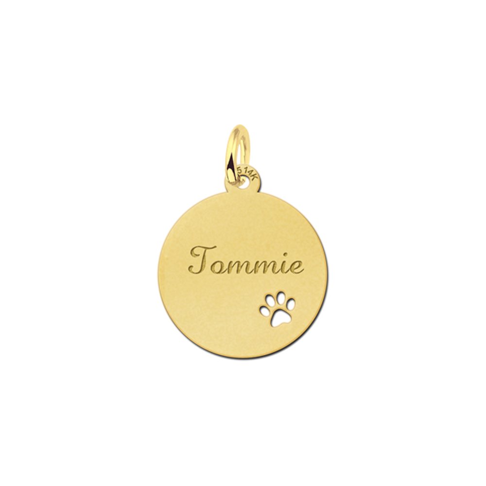 Gouden hangertje met schattig pootje. - Names4ever