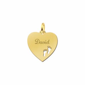 Gouden hart met voetjes - Names4ever