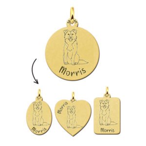 Gouden honden armband met naam Border Collie - Names4ever