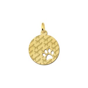 Gouden hondenpoot hangertje met je naam - Names4ever